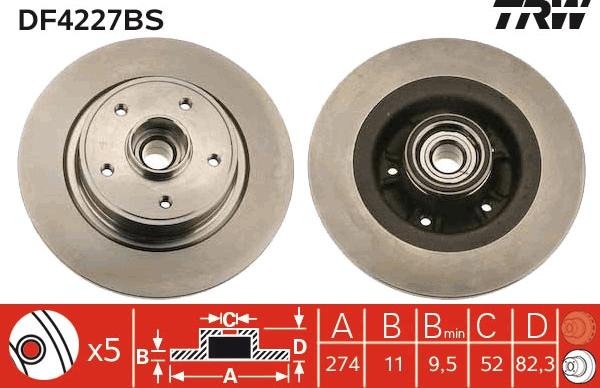 TRW DF4227BS - Bremžu diski www.autospares.lv