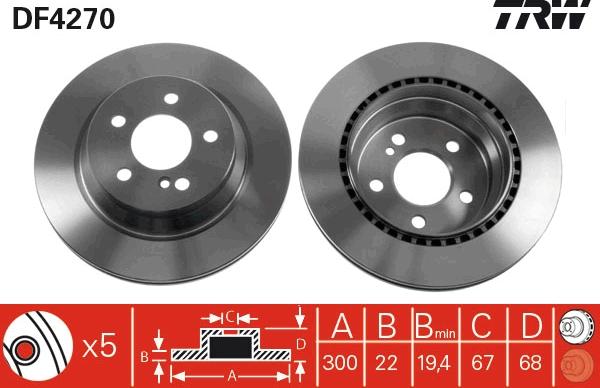 TRW DF4270 - Bremžu diski www.autospares.lv