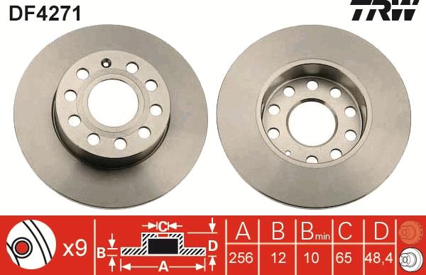 TRW DF4271 - Тормозной диск www.autospares.lv