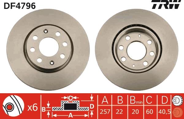 TRW DF4796 - Bremžu diski www.autospares.lv