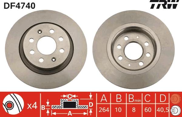 TRW DF4740 - Bremžu diski www.autospares.lv