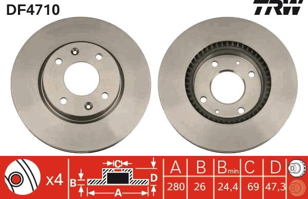 TRW DF4710 - Bremžu diski www.autospares.lv