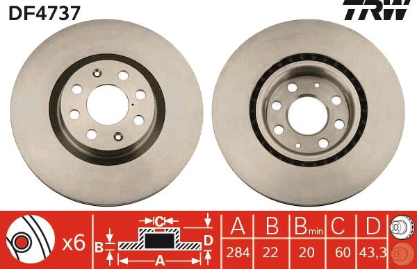 TRW DF4737 - Bremžu diski www.autospares.lv