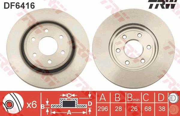 TRW DF6416 - Bremžu diski www.autospares.lv