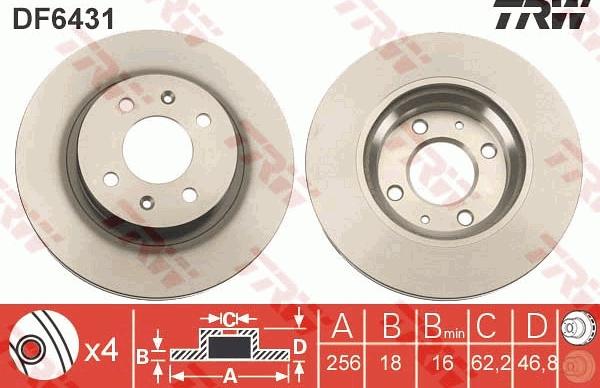 TRW DF6431 - Bremžu diski www.autospares.lv