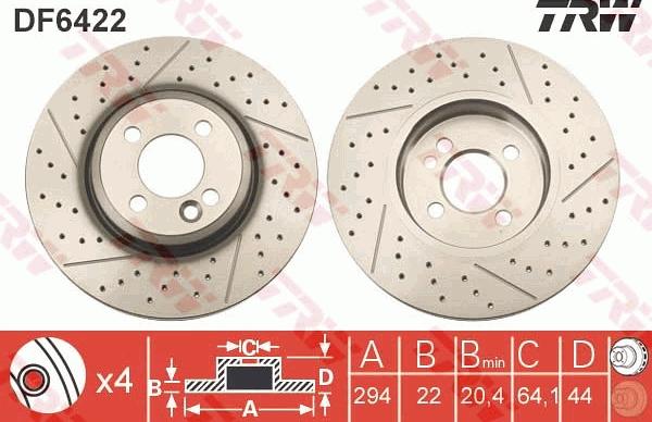 TRW DF6422 - Bremžu diski www.autospares.lv