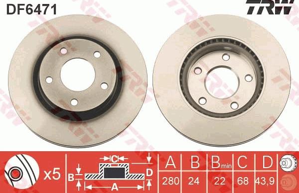 TRW DF6471 - Bremžu diski www.autospares.lv