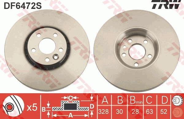 TRW DF6472S - Bremžu diski www.autospares.lv