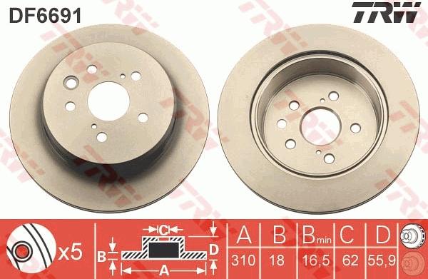 TRW DF6691 - Bremžu diski www.autospares.lv