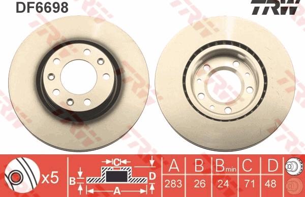 TRW DF6698 - Bremžu diski autospares.lv