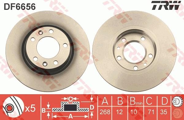 TRW DF6656 - Bremžu diski www.autospares.lv