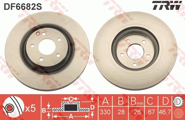 TRW DF6682S - Bremžu diski www.autospares.lv