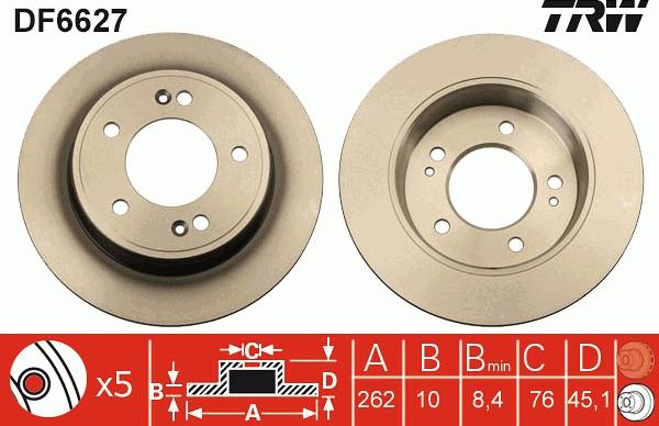 TRW DF6627 - Bremžu diski www.autospares.lv