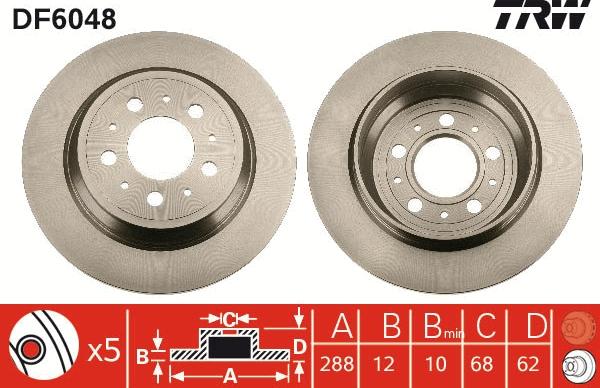 TRW DF6048 - Bremžu diski www.autospares.lv