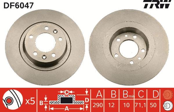 TRW DF6047 - Bremžu diski autospares.lv