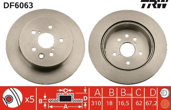 TRW DF6063 - Bremžu diski www.autospares.lv