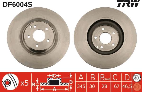 TRW DF6004S - Bremžu diski www.autospares.lv