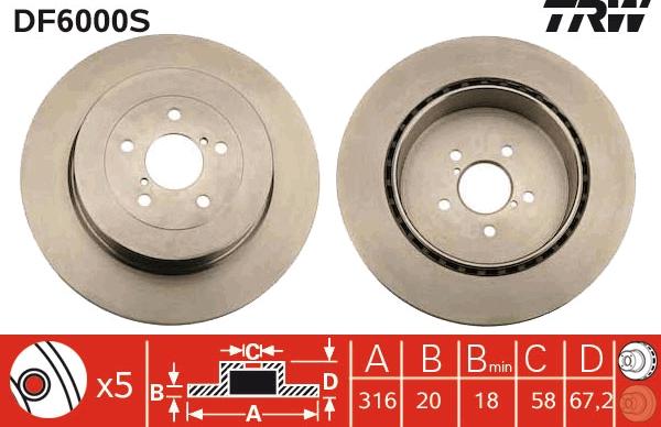 TRW DF6000S - Bremžu diski www.autospares.lv