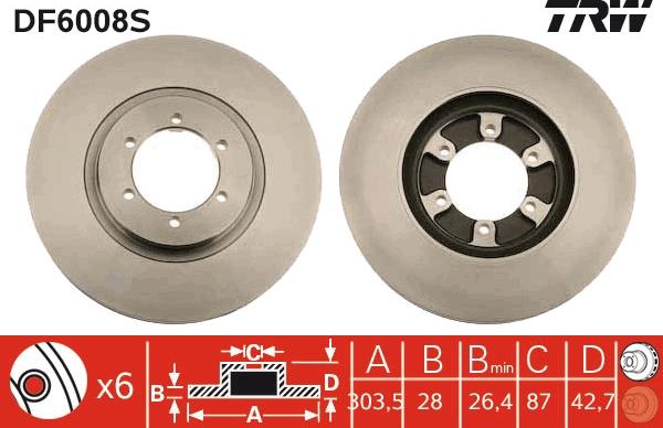 TRW DF6008S - Bremžu diski www.autospares.lv