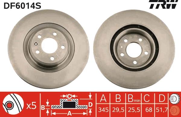 TRW DF6014S - Тормозной диск www.autospares.lv