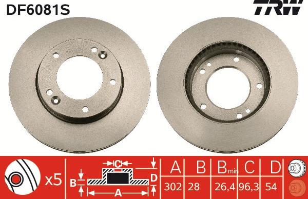 TRW DF6081S - Bremžu diski www.autospares.lv