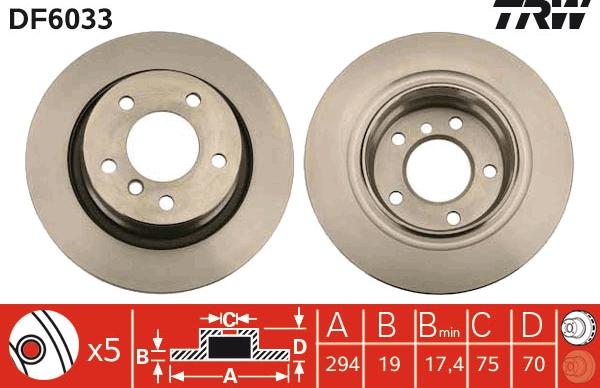 TRW DF6033 - Тормозной диск www.autospares.lv