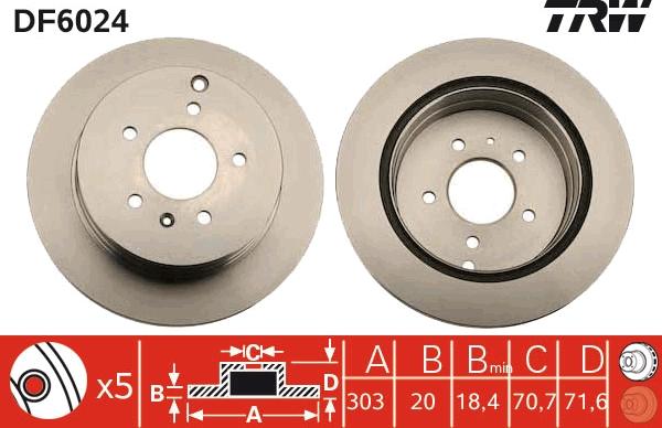 TRW DF6024 - Bremžu diski www.autospares.lv