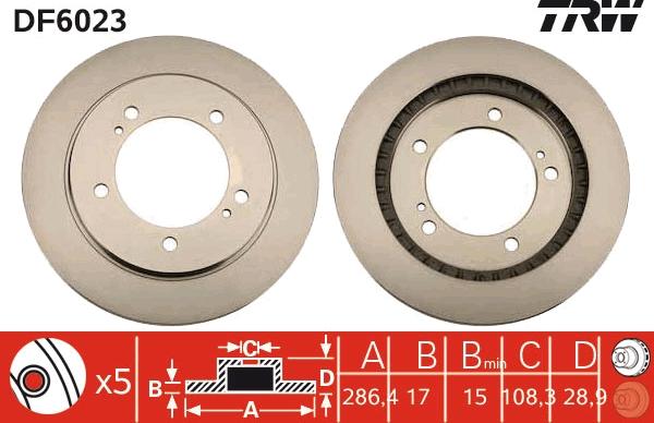 TRW DF6023 - Bremžu diski www.autospares.lv