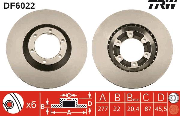 TRW DF6022 - Bremžu diski www.autospares.lv