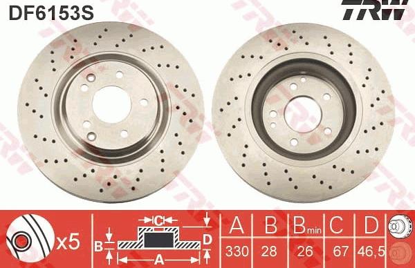 TRW DF6153S - Bremžu diski www.autospares.lv