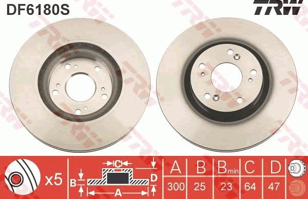 TRW DF6180S - Bremžu diski autospares.lv