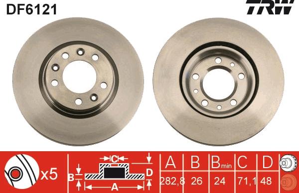 TRW DF6121 - Bremžu diski autospares.lv