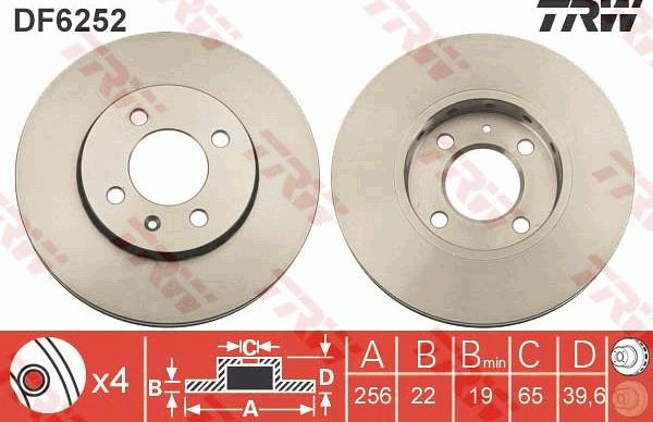 TRW DF6252 - Brake Disc www.autospares.lv