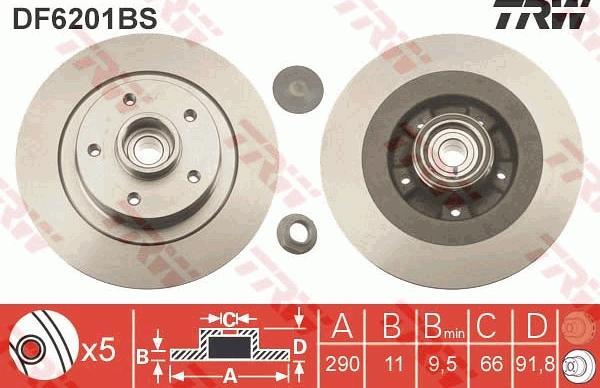 TRW DF6201BS - Bremžu diski autospares.lv