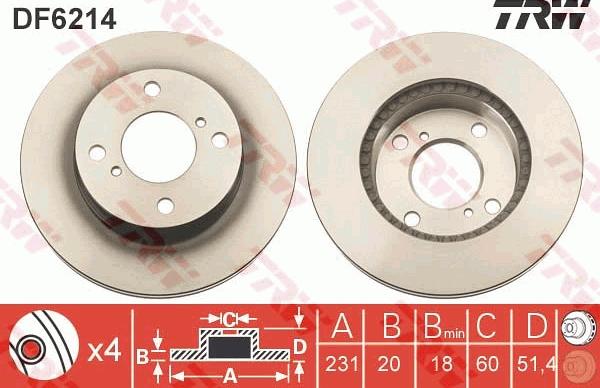 TRW DF6214 - Bremžu diski www.autospares.lv