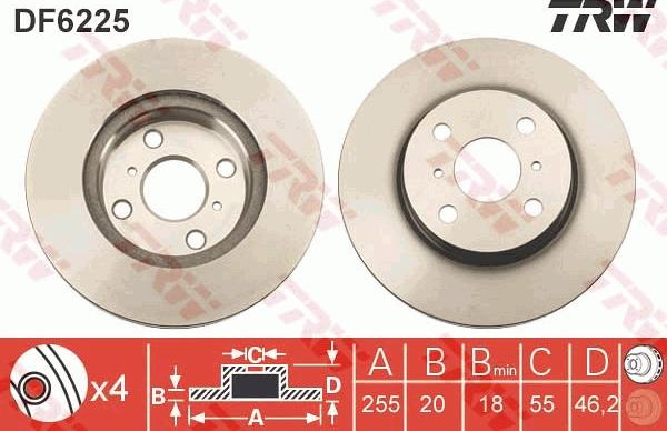 TRW DF6225 - Bremžu diski autospares.lv