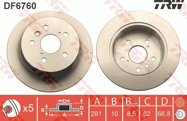 TRW DF6760 - Bremžu diski autospares.lv