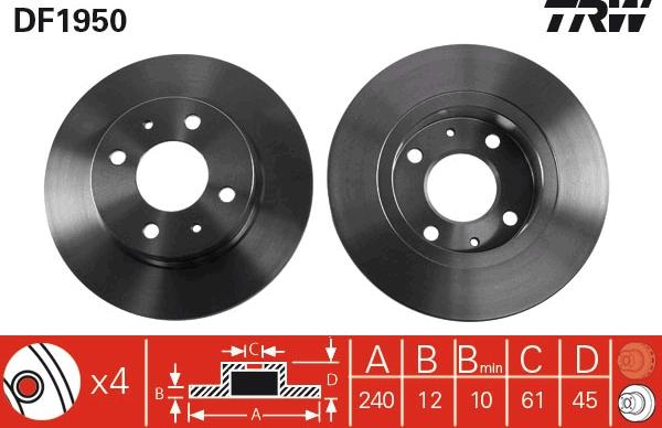 TRW DF1950 - Bremžu diski www.autospares.lv