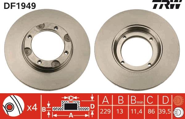 TRW DF1952 - Bremžu diski www.autospares.lv