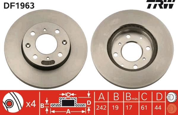 TRW DF1963 - Bremžu diski www.autospares.lv