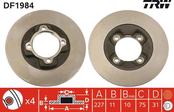 TRW DF1984 - Bremžu diski www.autospares.lv