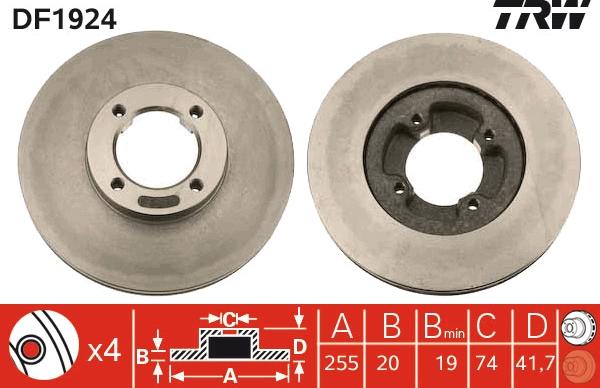 TRW DF1924 - Bremžu diski autospares.lv