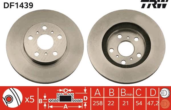 TRW DF1439 - Bremžu diski www.autospares.lv