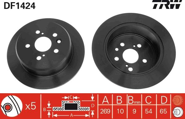 TRW DF1424 - Bremžu diski www.autospares.lv