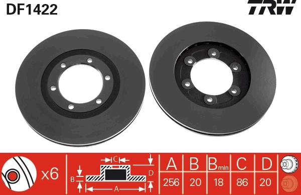 TRW DF1422 - Bremžu diski www.autospares.lv