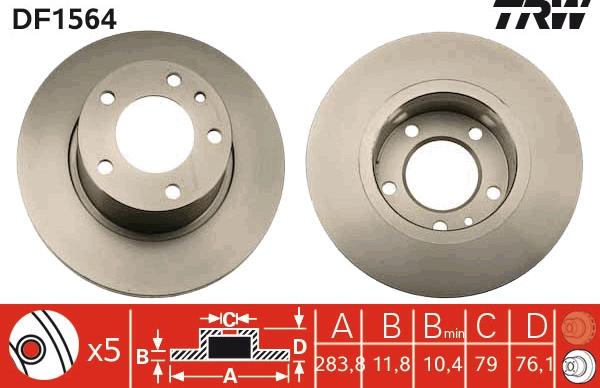 TRW DF1564 - Bremžu diski www.autospares.lv