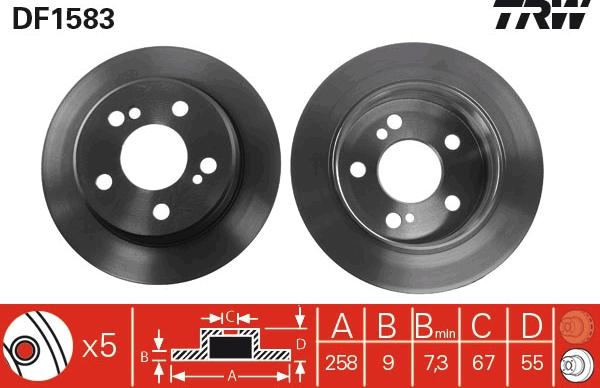 TRW DF1583 - Bremžu diski www.autospares.lv