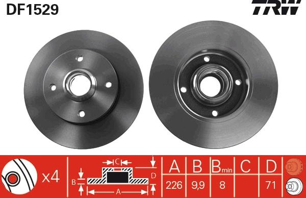 TRW DF1529 - Bremžu diski www.autospares.lv