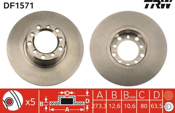 TRW DF1571 - Bremžu diski www.autospares.lv