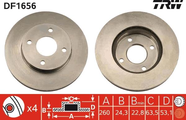 TRW DF1656 - Bremžu diski www.autospares.lv